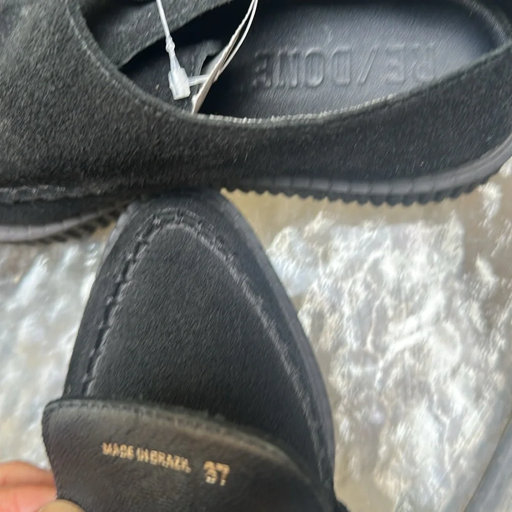 Re/ Done 70s Creeper Black Suede Platform Shoes
